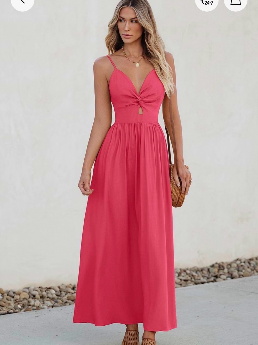Cupshe Crimson Spaghetti-Strap Maxi Dress